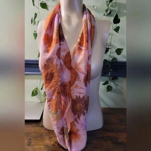 Unbranded Women’s Infinity Scarf Orange Pink Tan Cozy Spring Accessory